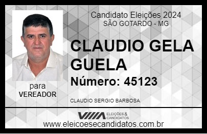 Candidato CLAUDIO GELA GUELA 2024 - SÃO GOTARDO - Eleições