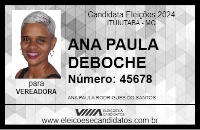 Candidato ANA PAULA DEBOCHE 2024 - ITUIUTABA - Eleições