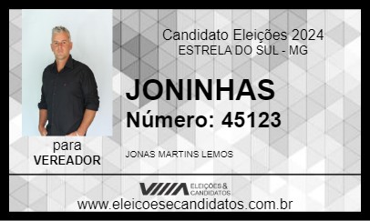 Candidato JONINHAS 2024 - ESTRELA DO SUL - Eleições