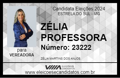 Candidato ZÉLIA PROFESSORA 2024 - ESTRELA DO SUL - Eleições