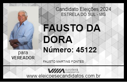 Candidato FAUSTO DA DORA 2024 - ESTRELA DO SUL - Eleições