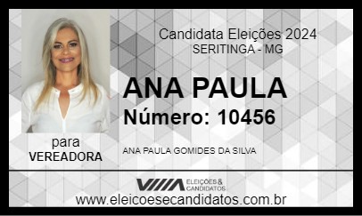 Candidato ANA PAULA 2024 - SERITINGA - Eleições