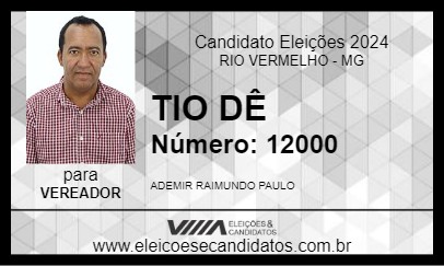 Candidato TIO DÊ 2024 - RIO VERMELHO - Eleições