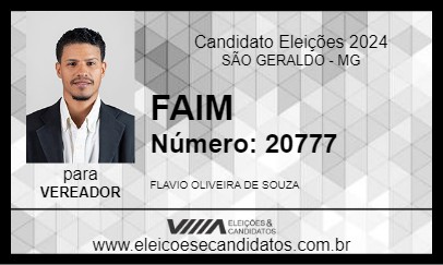 Candidato FAIM 2024 - SÃO GERALDO - Eleições