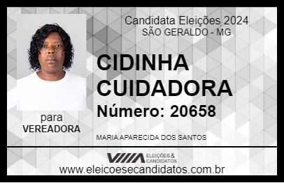 Candidato CIDINHA CUIDADORA 2024 - SÃO GERALDO - Eleições