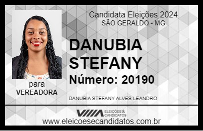 Candidato DANUBIA STEFANY 2024 - SÃO GERALDO - Eleições