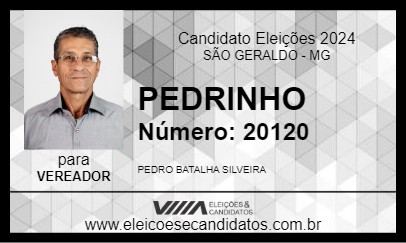 Candidato PEDRINHO 2024 - SÃO GERALDO - Eleições