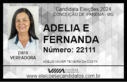 Candidato ADELIA E FERNANDA 2024 - CONCEIÇÃO DE IPANEMA - Eleições