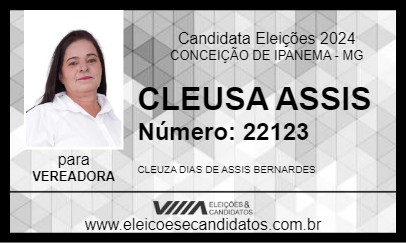 Candidato CLEUSA ASSIS 2024 - CONCEIÇÃO DE IPANEMA - Eleições