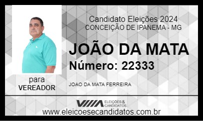 Candidato JOÃO DA MATA 2024 - CONCEIÇÃO DE IPANEMA - Eleições