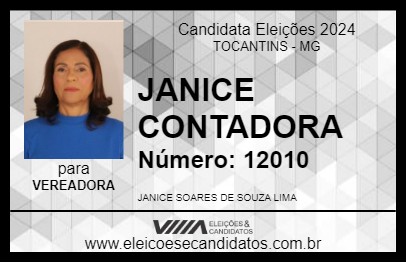 Candidato JANICE CONTADORA 2024 - TOCANTINS - Eleições