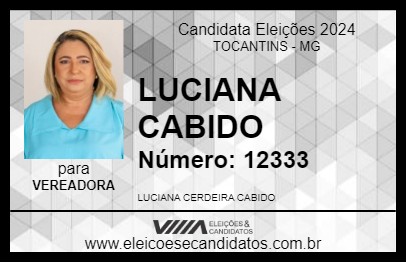 Candidato LUCIANA CABIDO 2024 - TOCANTINS - Eleições