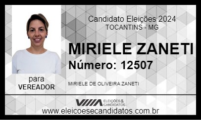 Candidato MIRIELE ZANETI 2024 - TOCANTINS - Eleições