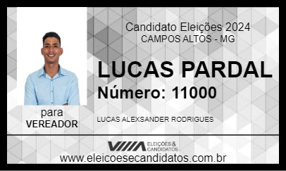 Candidato LUCAS PARDAL 2024 - CAMPOS ALTOS - Eleições