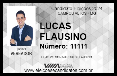 Candidato LUCAS FLAUSINO 2024 - CAMPOS ALTOS - Eleições