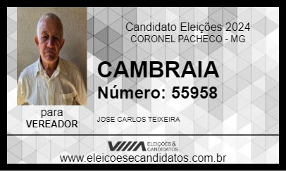 Candidato CAMBRAIA 2024 - CORONEL PACHECO - Eleições