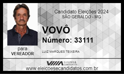 Candidato VOVÔ 2024 - SÃO GERALDO - Eleições