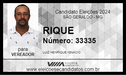 Candidato RIQUE 2024 - SÃO GERALDO - Eleições