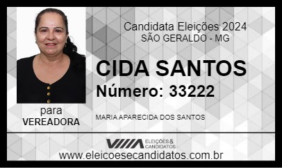 Candidato CIDA SANTOS 2024 - SÃO GERALDO - Eleições