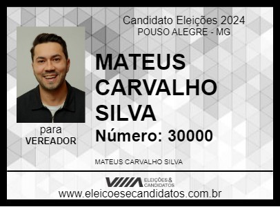 Candidato MATEUS CARVALHO SILVA 2024 - POUSO ALEGRE - Eleições