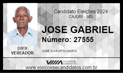 Candidato JOSE GABRIEL 2024 - CAJURI - Eleições