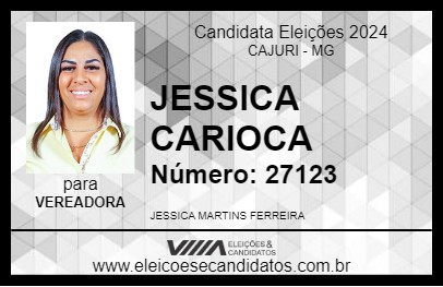 Candidato JESSICA CARIOCA 2024 - CAJURI - Eleições