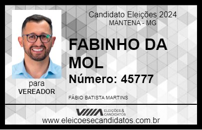 Candidato FABIM DA MOL 2024 - MANTENA - Eleições