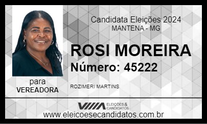 Candidato ROSI MOREIRA 2024 - MANTENA - Eleições