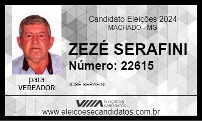 Candidato JOSÉ SERAFINI 2024 - MACHADO - Eleições