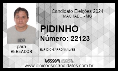 Candidato PIDINHO 2024 - MACHADO - Eleições