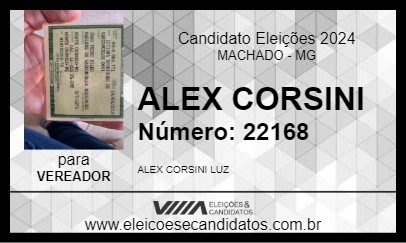 Candidato ALEX CORSINI 2024 - MACHADO - Eleições