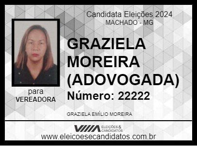 Candidato GRAZIELA MOREIRA 2024 - MACHADO - Eleições