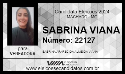 Candidato SABRINA VIANA 2024 - MACHADO - Eleições