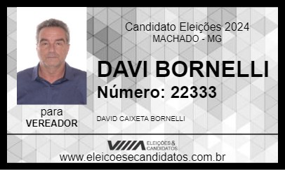 Candidato PROF.. DAVID BORNELLI 2024 - MACHADO - Eleições