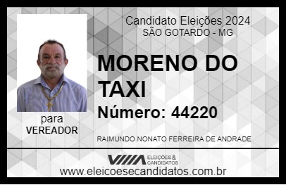 Candidato MORENO DO TAXI 2024 - SÃO GOTARDO - Eleições