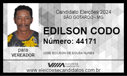 Candidato EDILSON CODO 2024 - SÃO GOTARDO - Eleições