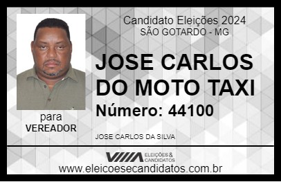 Candidato JOSE CARLOS DO MOTO TAXI 2024 - SÃO GOTARDO - Eleições