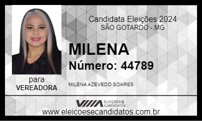 Candidato MILENA 2024 - SÃO GOTARDO - Eleições