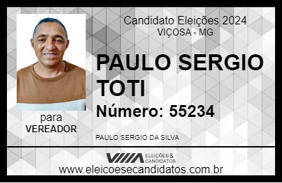 Candidato PAULO SERGIO TOTI 2024 - VIÇOSA - Eleições