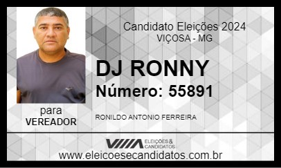 Candidato DJ RONNY 2024 - VIÇOSA - Eleições