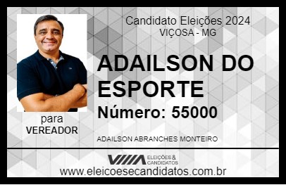 Candidato ADAILSON DO ESPORTE 2024 - VIÇOSA - Eleições