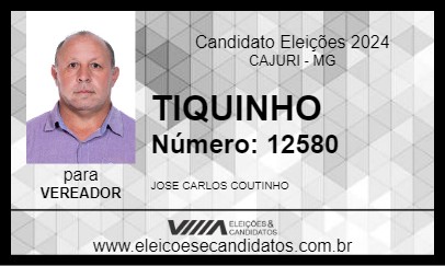 Candidato TIQUINHO 2024 - CAJURI - Eleições