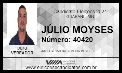 Candidato JÚLIO MOYSES 2024 - GUARANI - Eleições