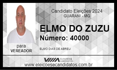 Candidato ELMO DO ZUZU 2024 - GUARANI - Eleições