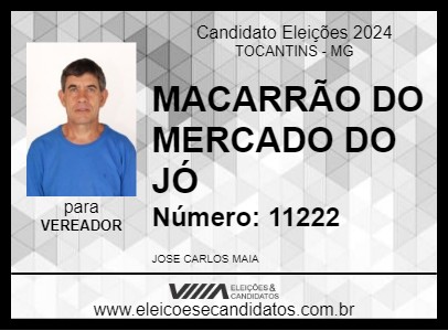 Candidato MACARRÃO DO SUPERMERCADO DO VÔ 2024 - TOCANTINS - Eleições