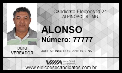 Candidato ALONSO 2024 - ALPINÓPOLIS - Eleições