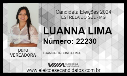 Candidato LUANNA LIMA 2024 - ESTRELA DO SUL - Eleições