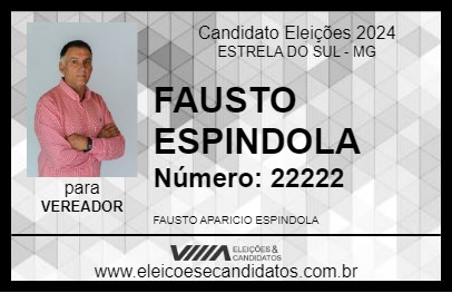 Candidato FAUSTO ESPINDOLA 2024 - ESTRELA DO SUL - Eleições