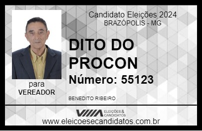 Candidato DITO DO PROCON 2024 - BRAZÓPOLIS - Eleições