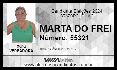 Candidato MARTA DO FREI 2024 - BRAZÓPOLIS - Eleições